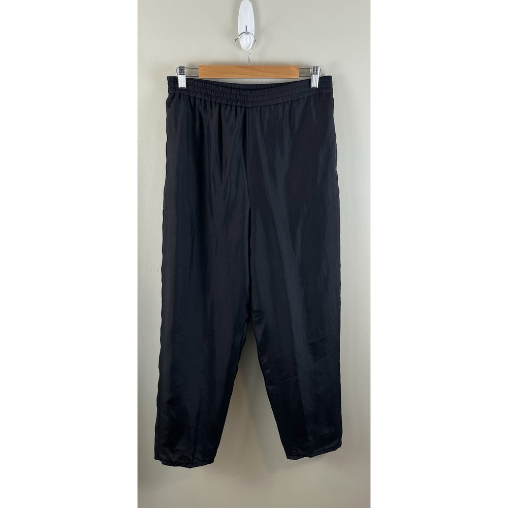 Anna And Frank NWT Women's 100% Silk Lined Pants Pull On‎ Black Pockets Sz Small